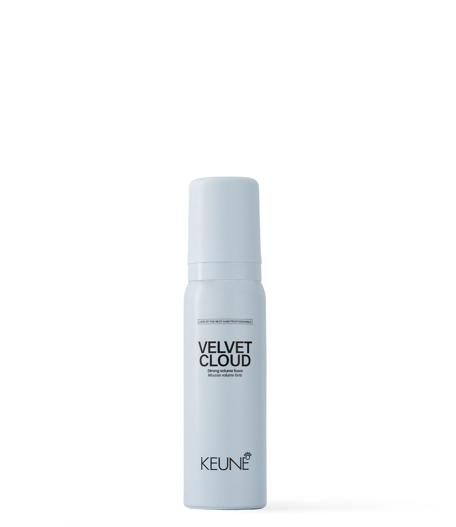 Keune Velvet Cloud: Volumenschaum für beeindruckendes Volumen, nährt und schützt das Haar. Ideal für tägliches Haarstyling mit Hitzeschutz bis 230°C.